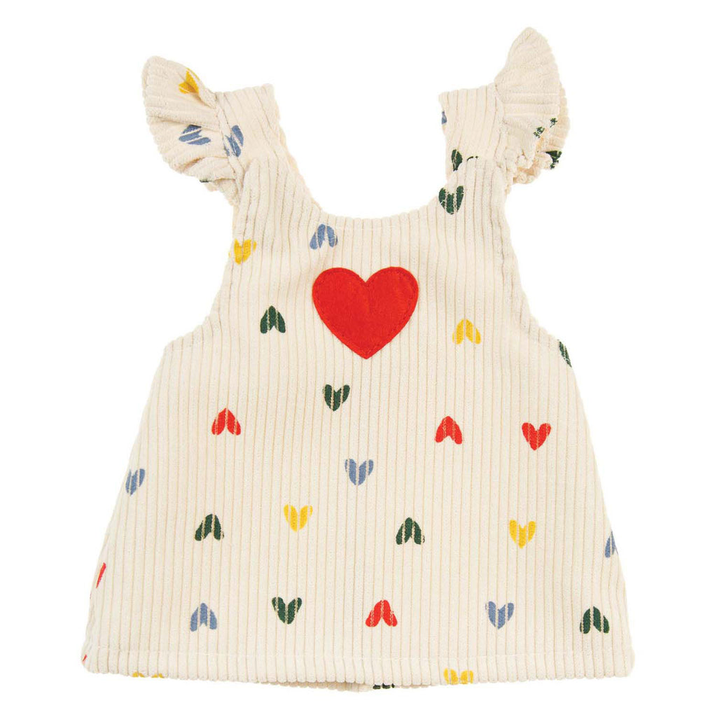 Heless Poppen geripptes Samtkleid mit Herzkonfetti, 35-45 cm