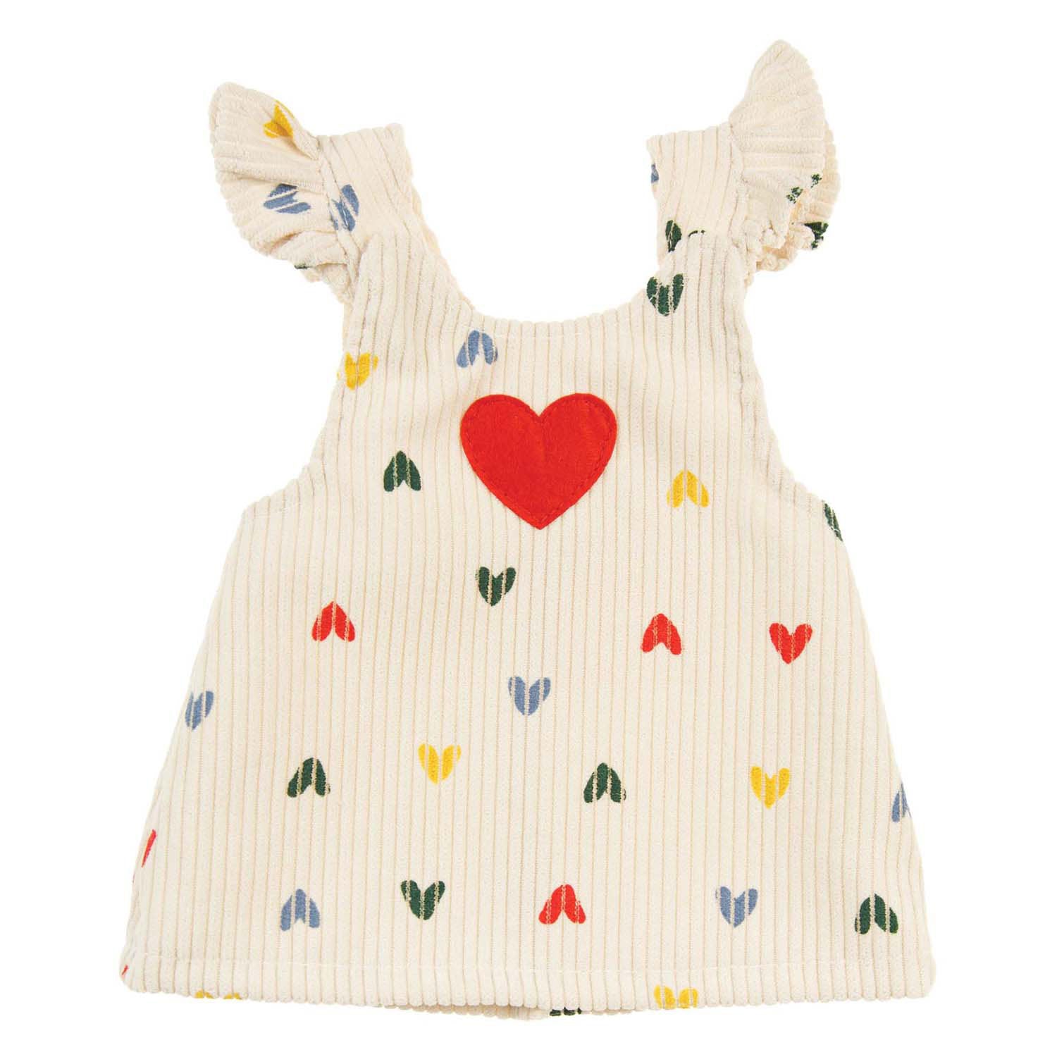 Heless Poppen geripptes Samtkleid mit Herzkonfetti, 35-45 cm