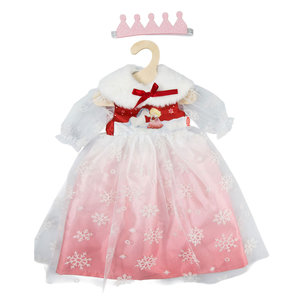 Heless poppenjurk winterprinses lumi met kroon en cape - maat 35-45 cm