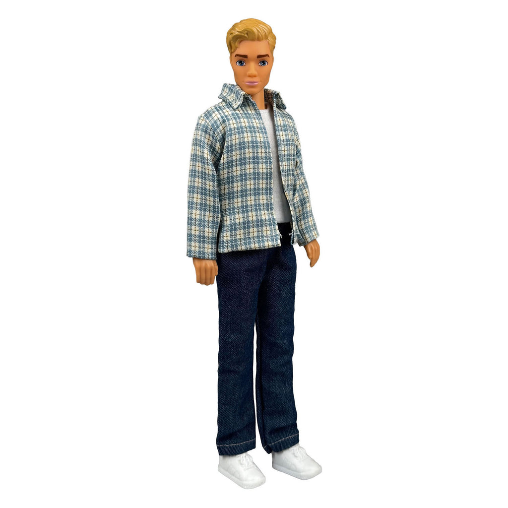 Heless geruit overhemd met jeans voor modepoppen - 29cm