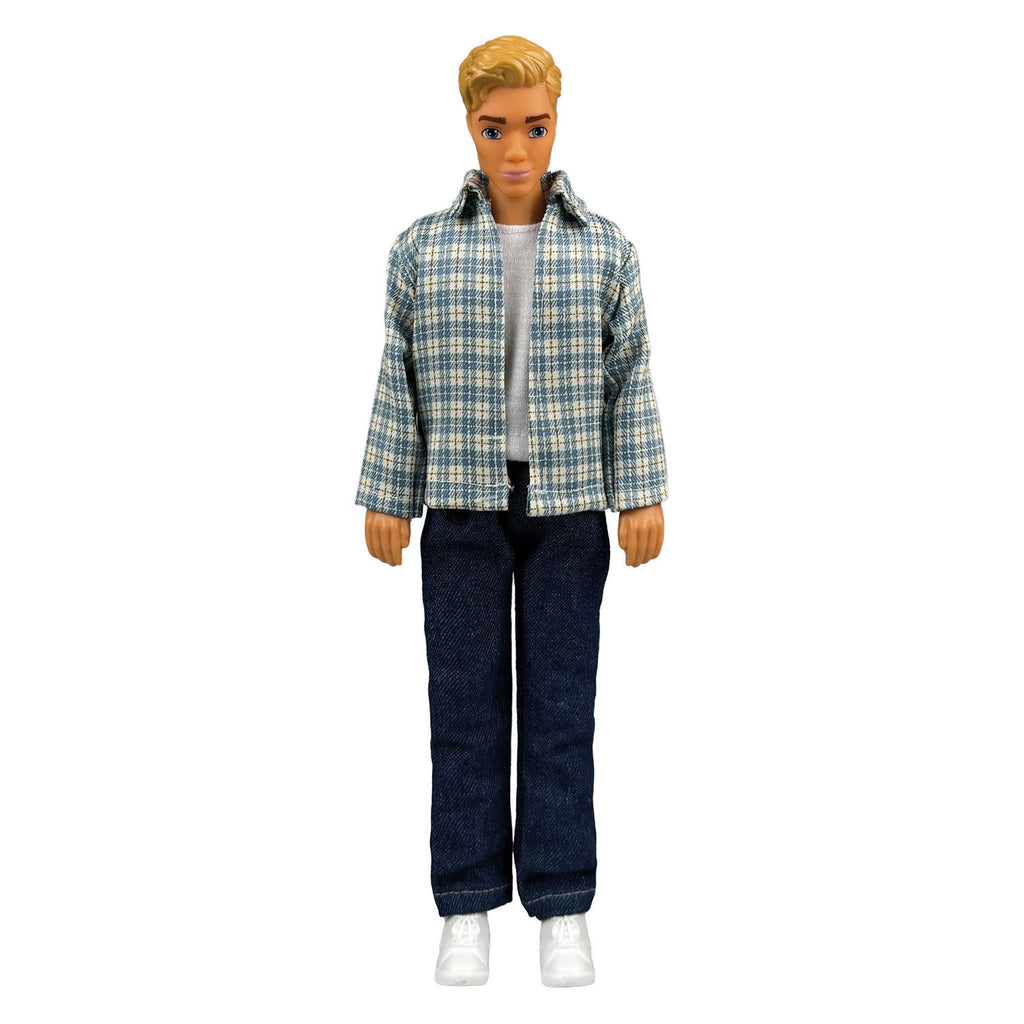 Heless geruit overhemd met jeans voor modepoppen - 29cm
