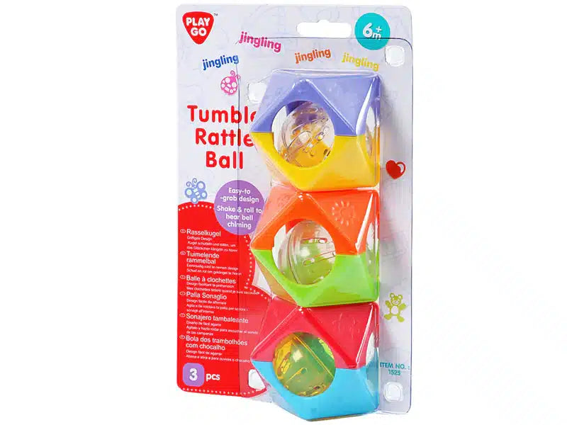 Playgo Purzelbaum-Rasselball, 3 Stück