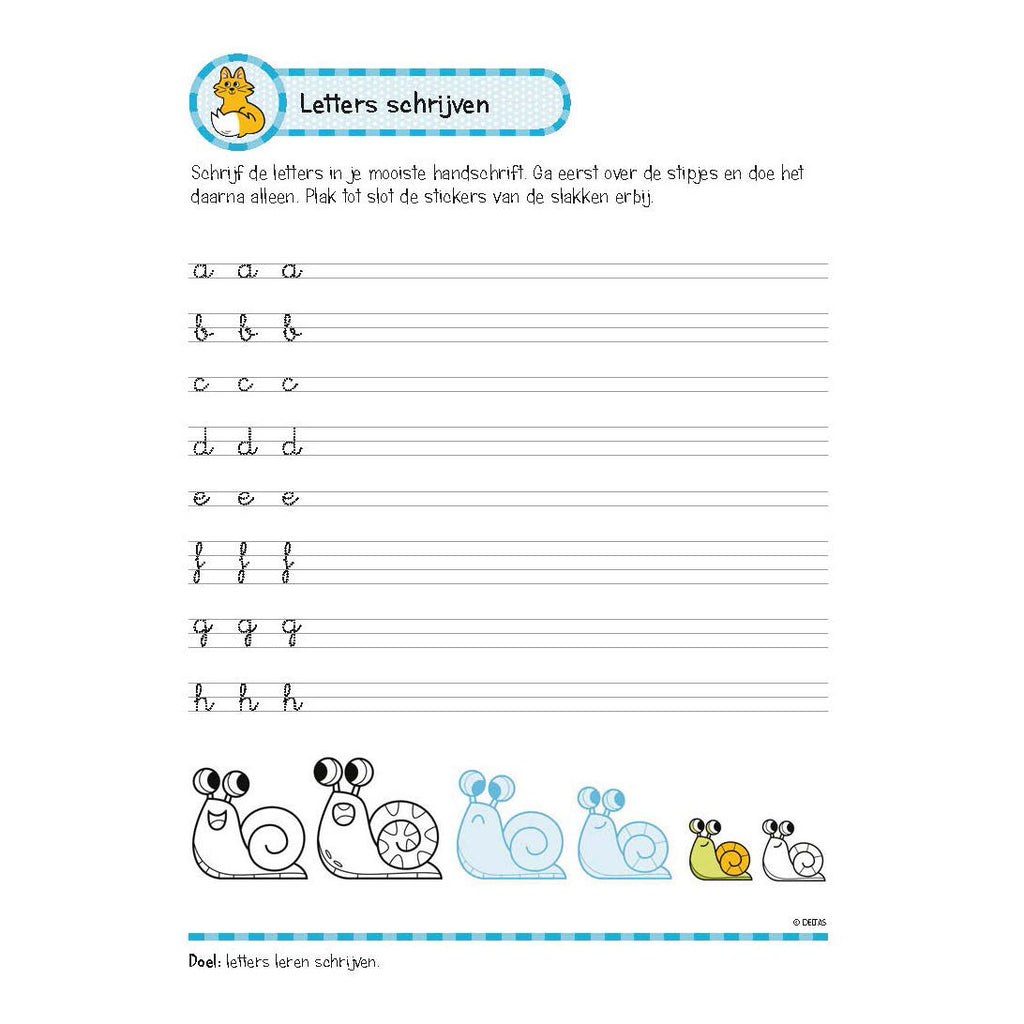 Deltas oefenboek met stickers - leuke schrijfoefeningen (6-7 jaar)