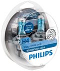 Philips hauptlampe white vision ultra lamp h4 12v kit white visors. ult