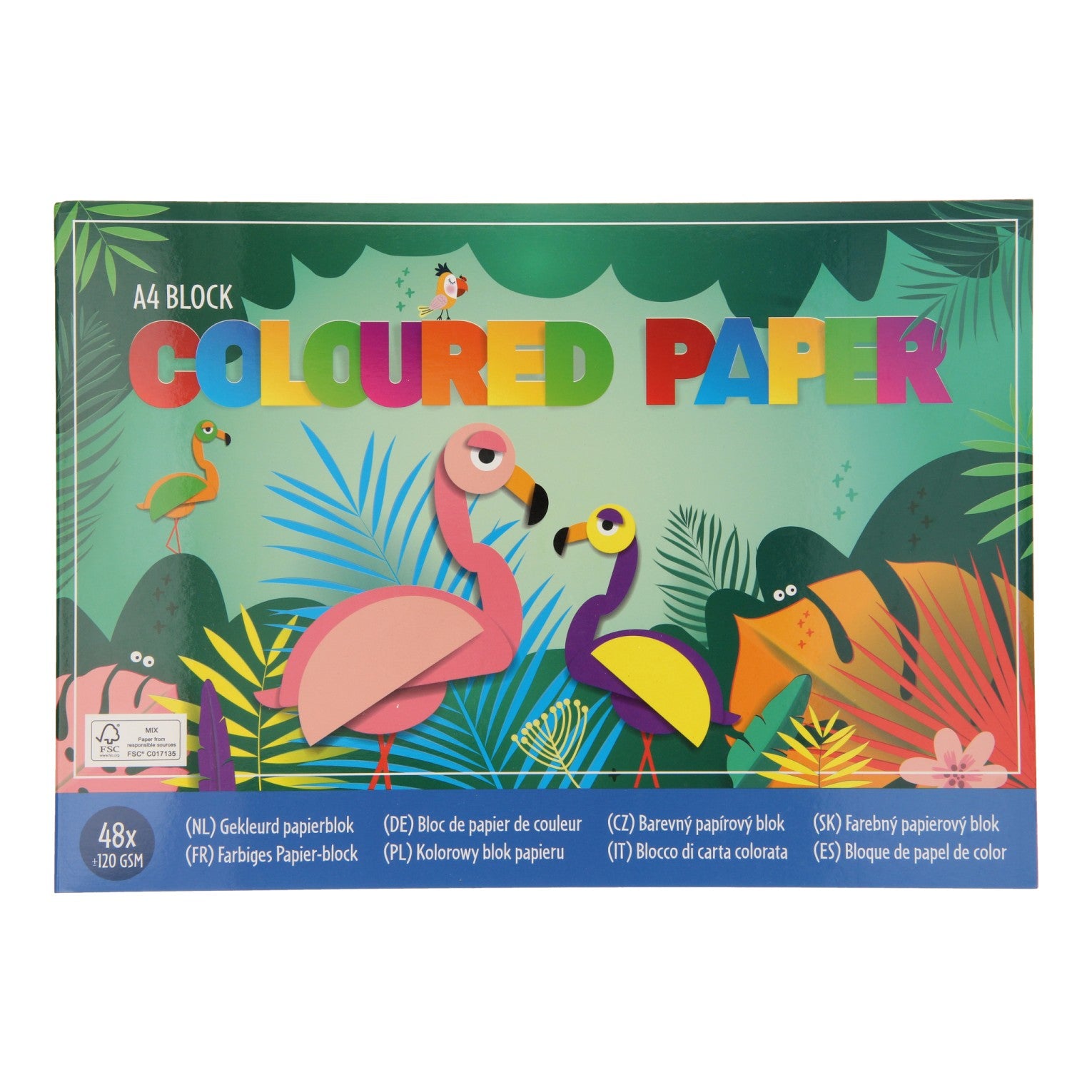 Farbiges Papier, 120-Gramm-Block mit 48 Blatt