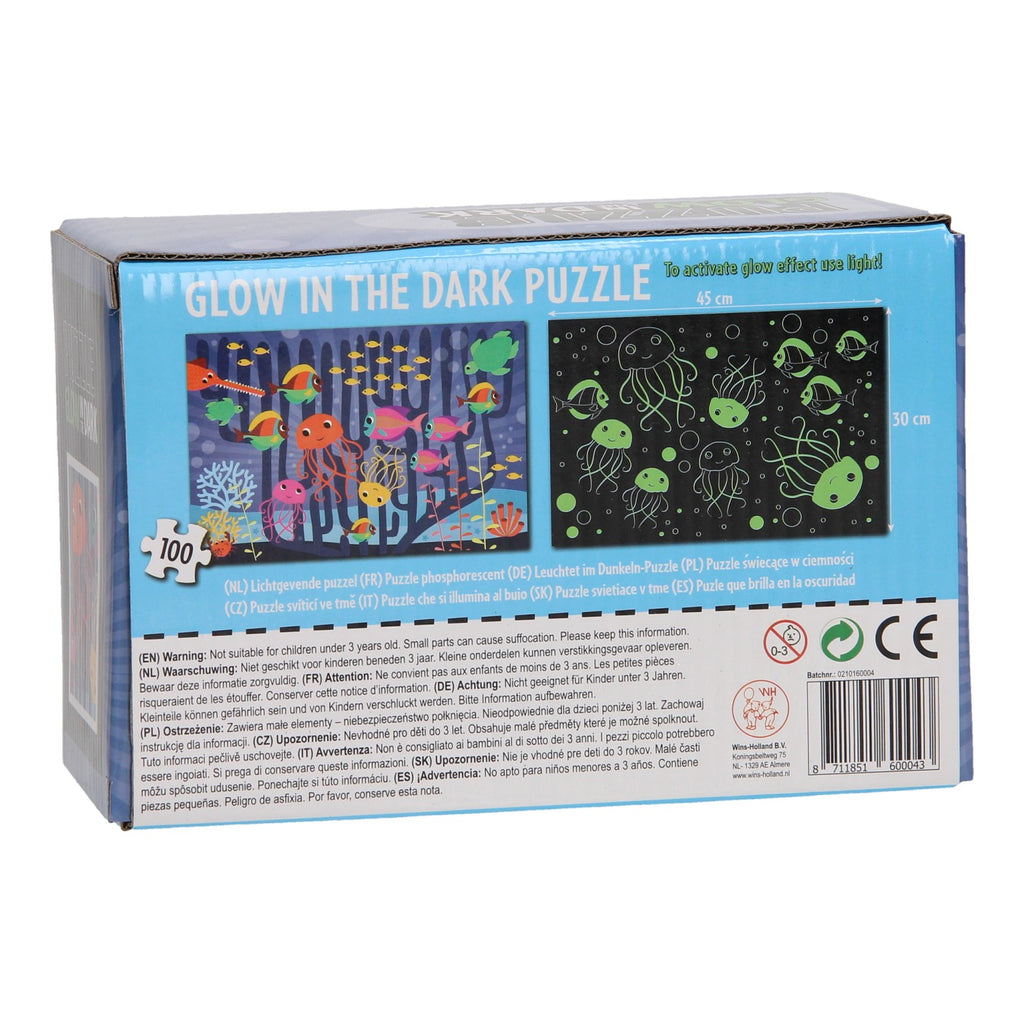 Leuchtendes Puzzle im Dunkeln – Unterwasserwelt, 100 Teile.