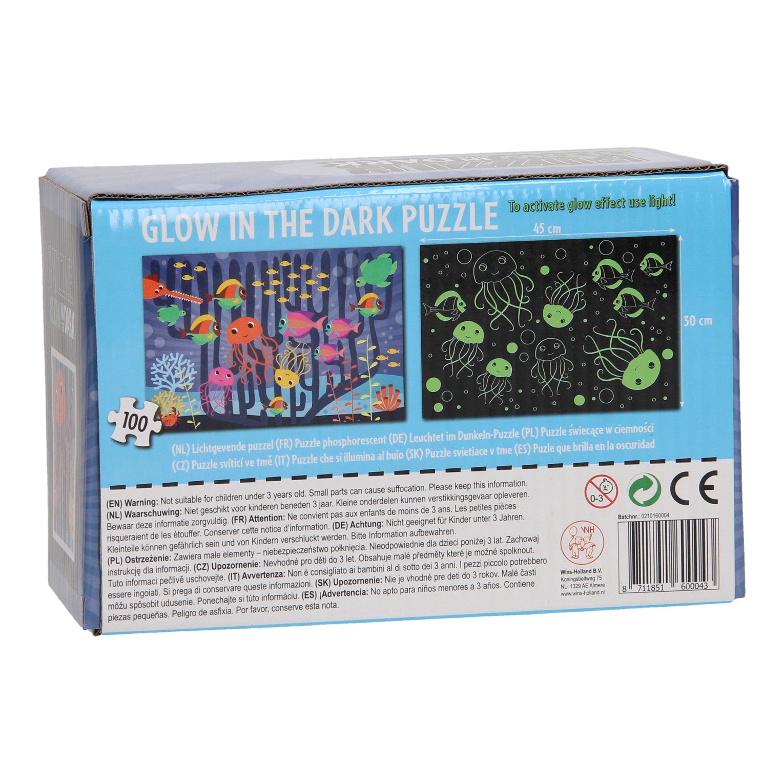 Leuchtendes Puzzle im Dunkeln – Unterwasserwelt, 100 Teile.