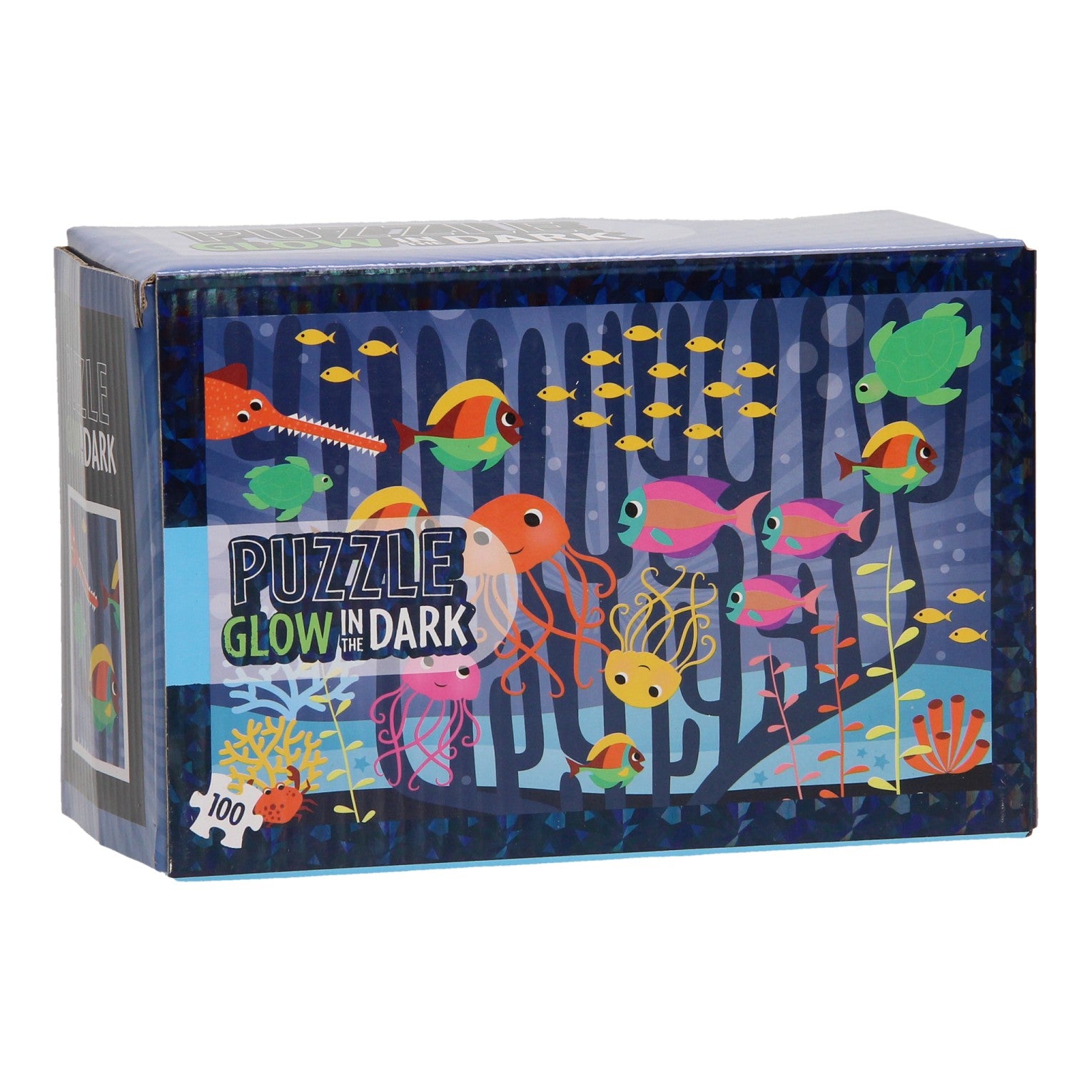 Leuchtendes Puzzle im Dunkeln – Unterwasserwelt, 100 Teile.