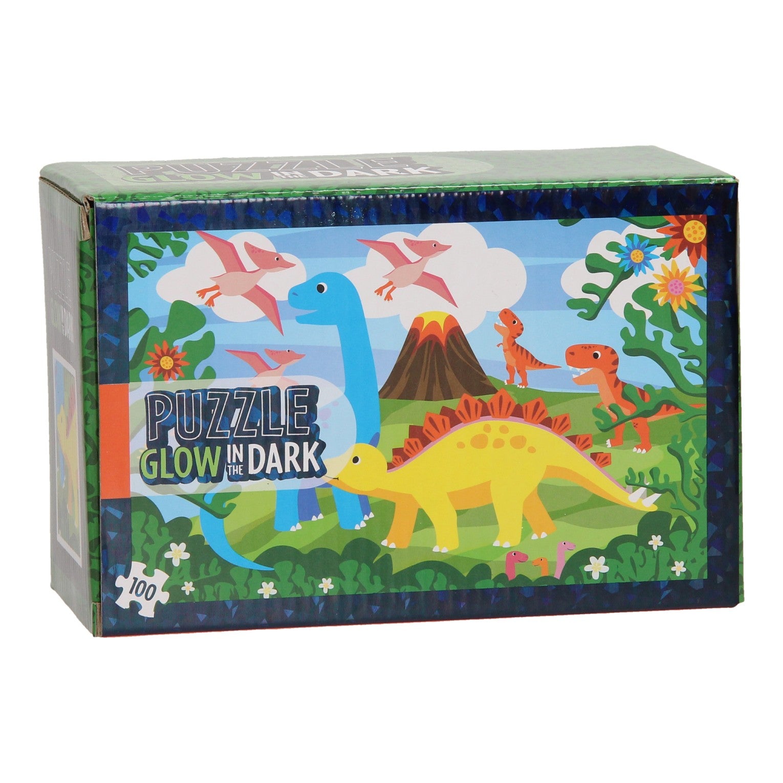 Leuchtpuzzle im Dunkeln - Dinos, 100 Teile.