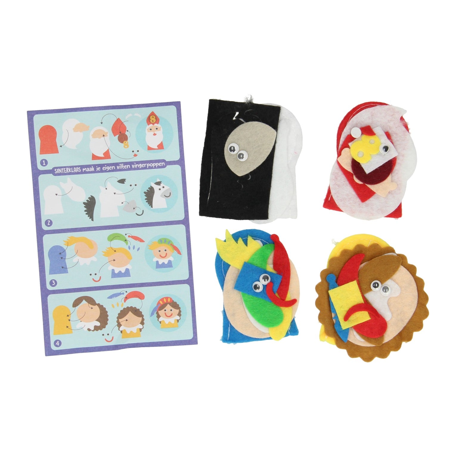 Machen Sie Ihre eigenen Filzfinger Pops Sinterklaas, 4St.