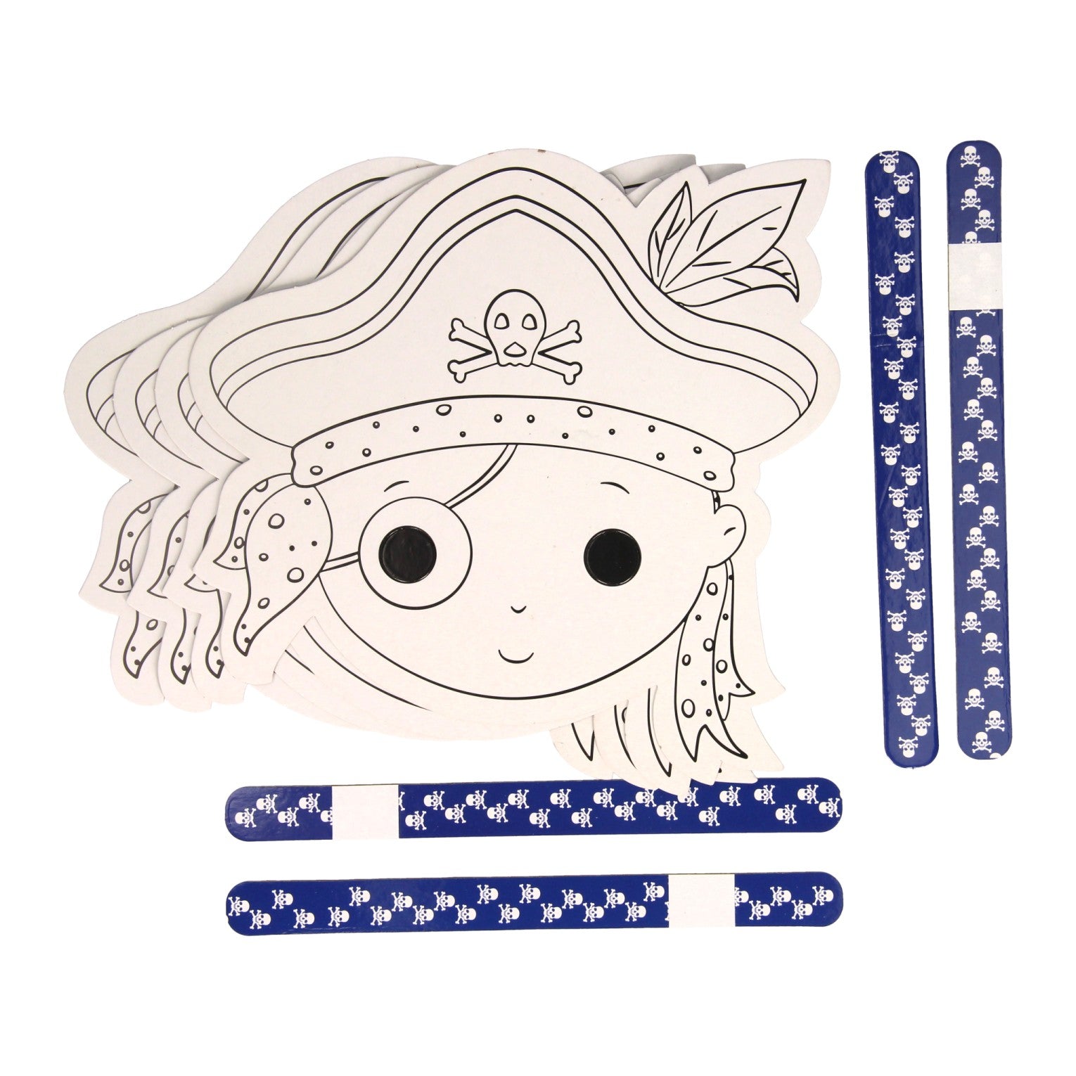 Wins holland kleur en maak je eigen maskers - piraat, 4st.