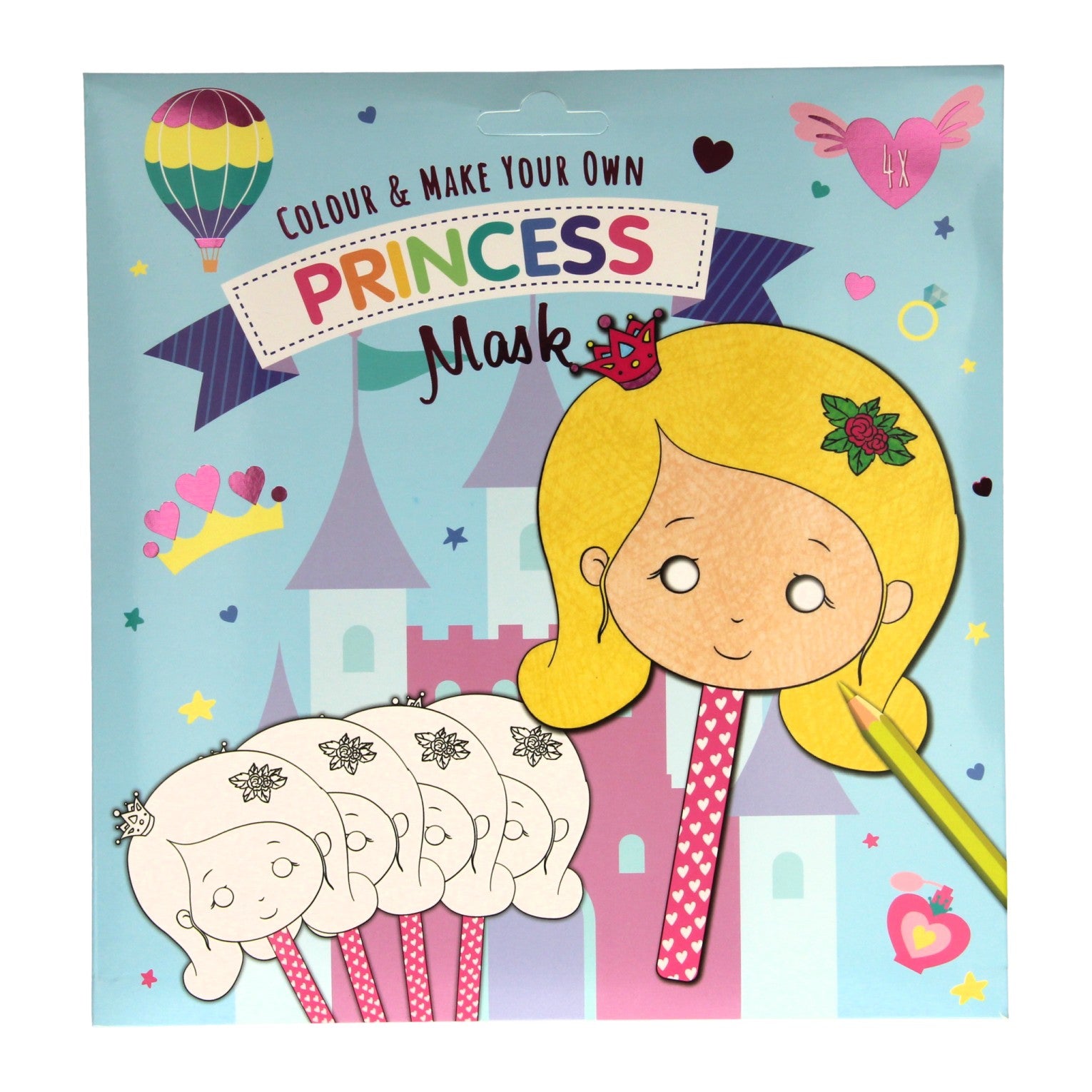 Wins Holland Malen und eigene Masken basteln - Prinzessin, 4 Stück.