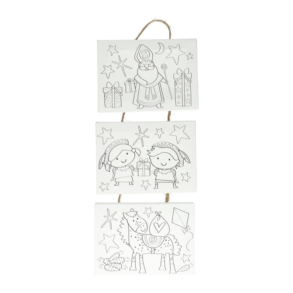 Wins holland canvas collage sinterklaas verfset, 3st.