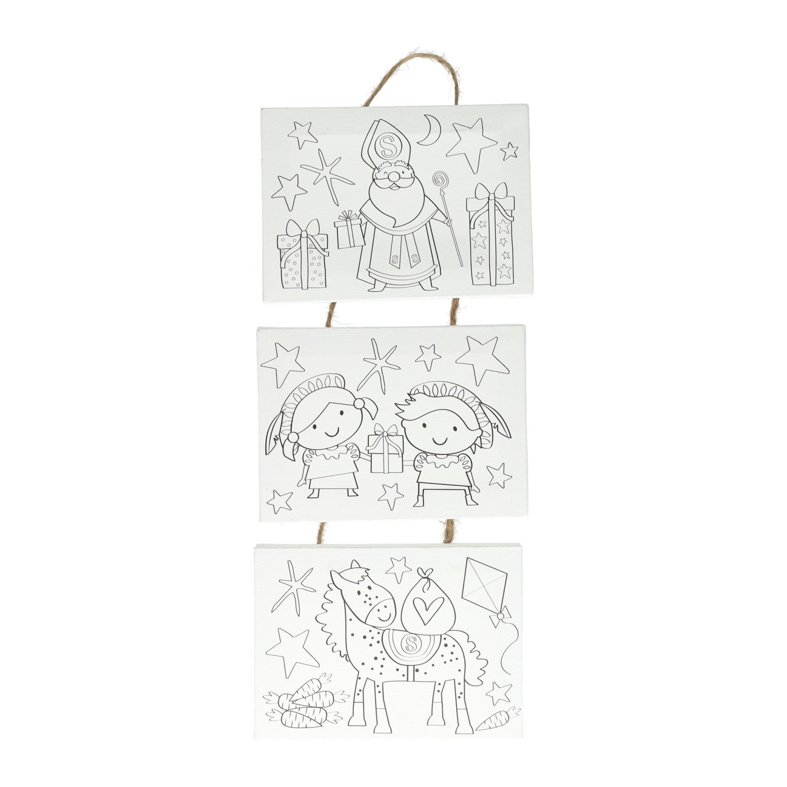 Wins holland canvas collage sinterklaas verfset, 3st.