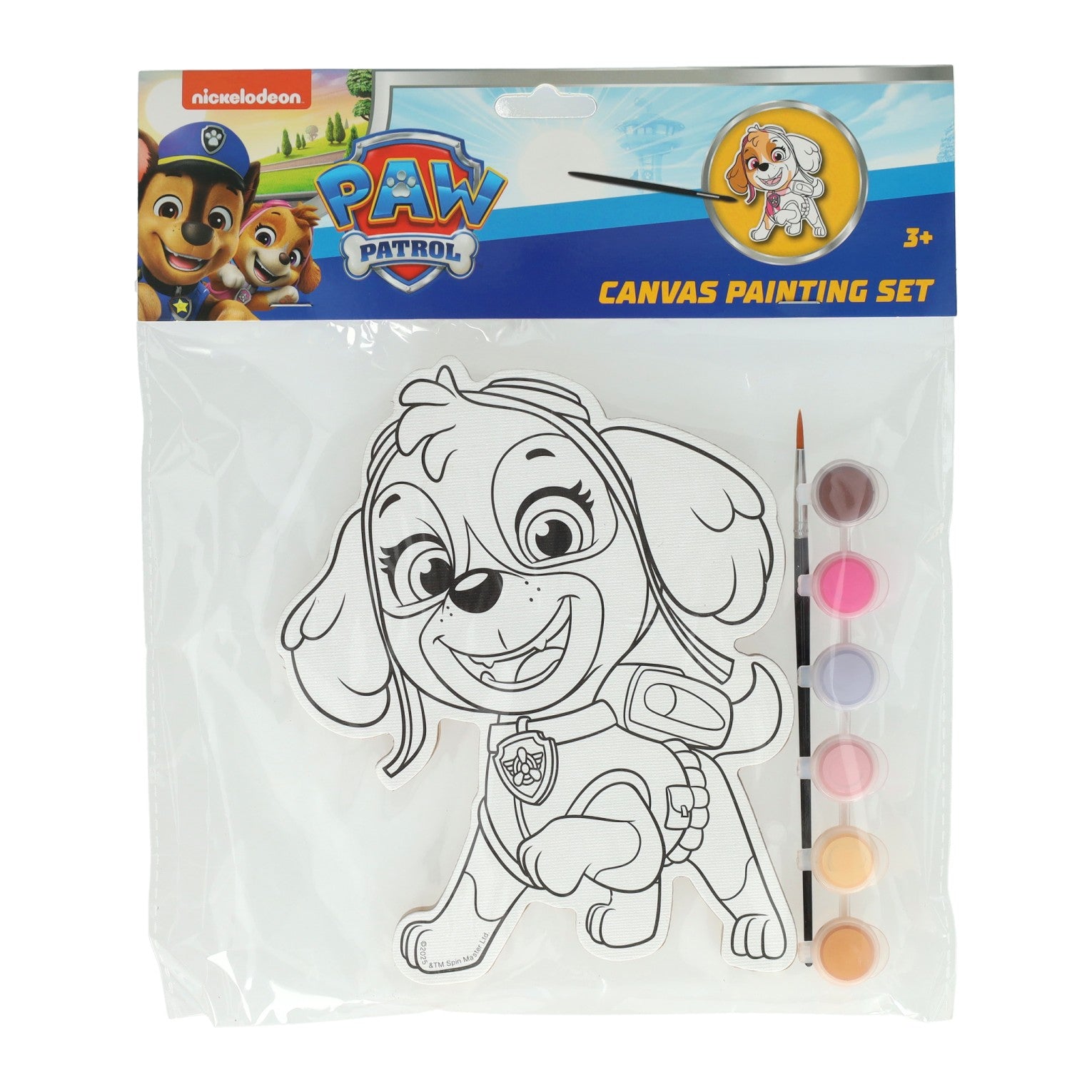 Wins holland canvas schilderen paw patrol - skye - incl penseel en 6 kleuren verf