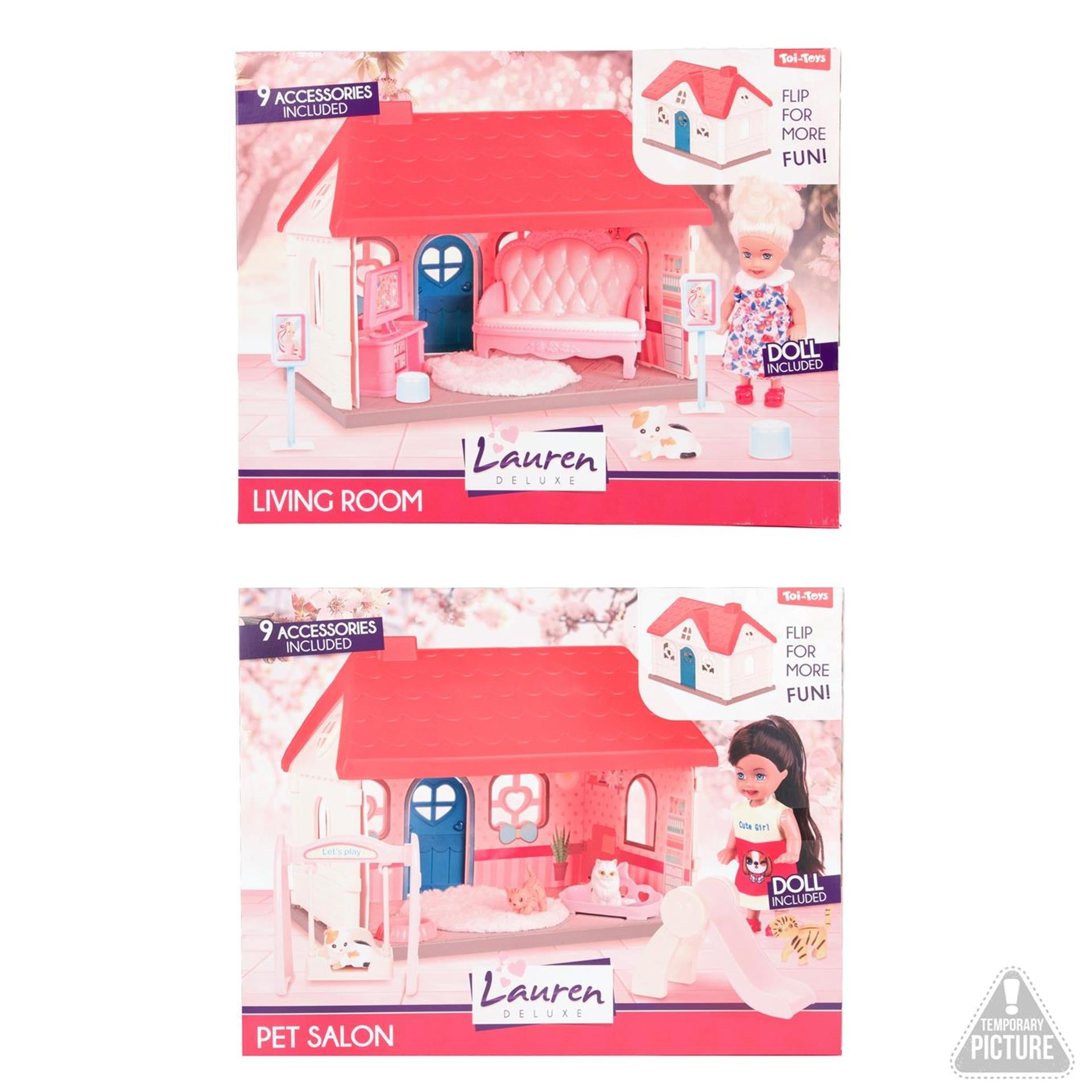 Toi-toys lauren speelset poppenhuis 13cm