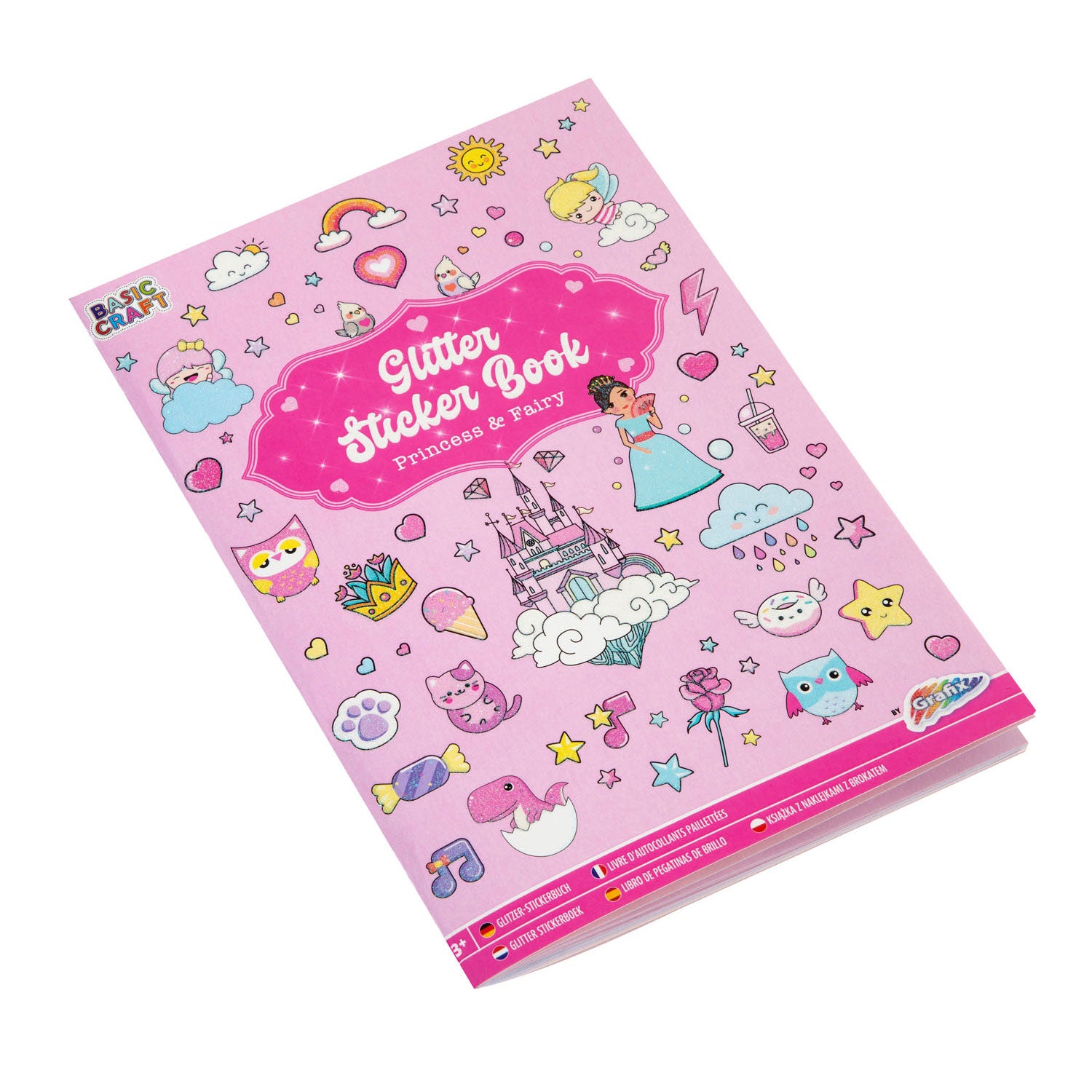 Kreatives Bastelgruppen-Glitzerstickerbuch A5 – Rosa