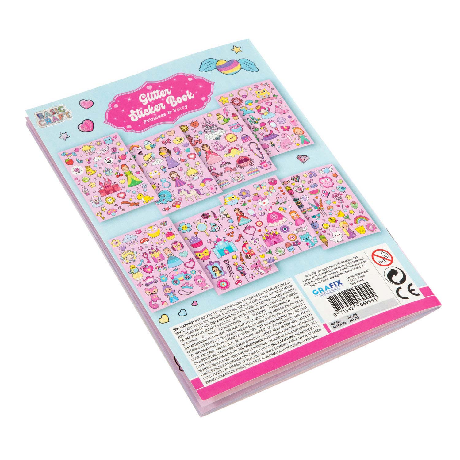 Kreatives Bastelgruppen-Glitzerstickerbuch A5 – Rosa