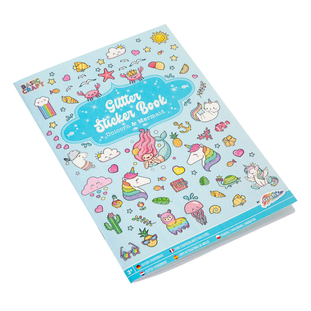 Kreatives Bastelgruppen-Glitzerstickerbuch A5 – Blau