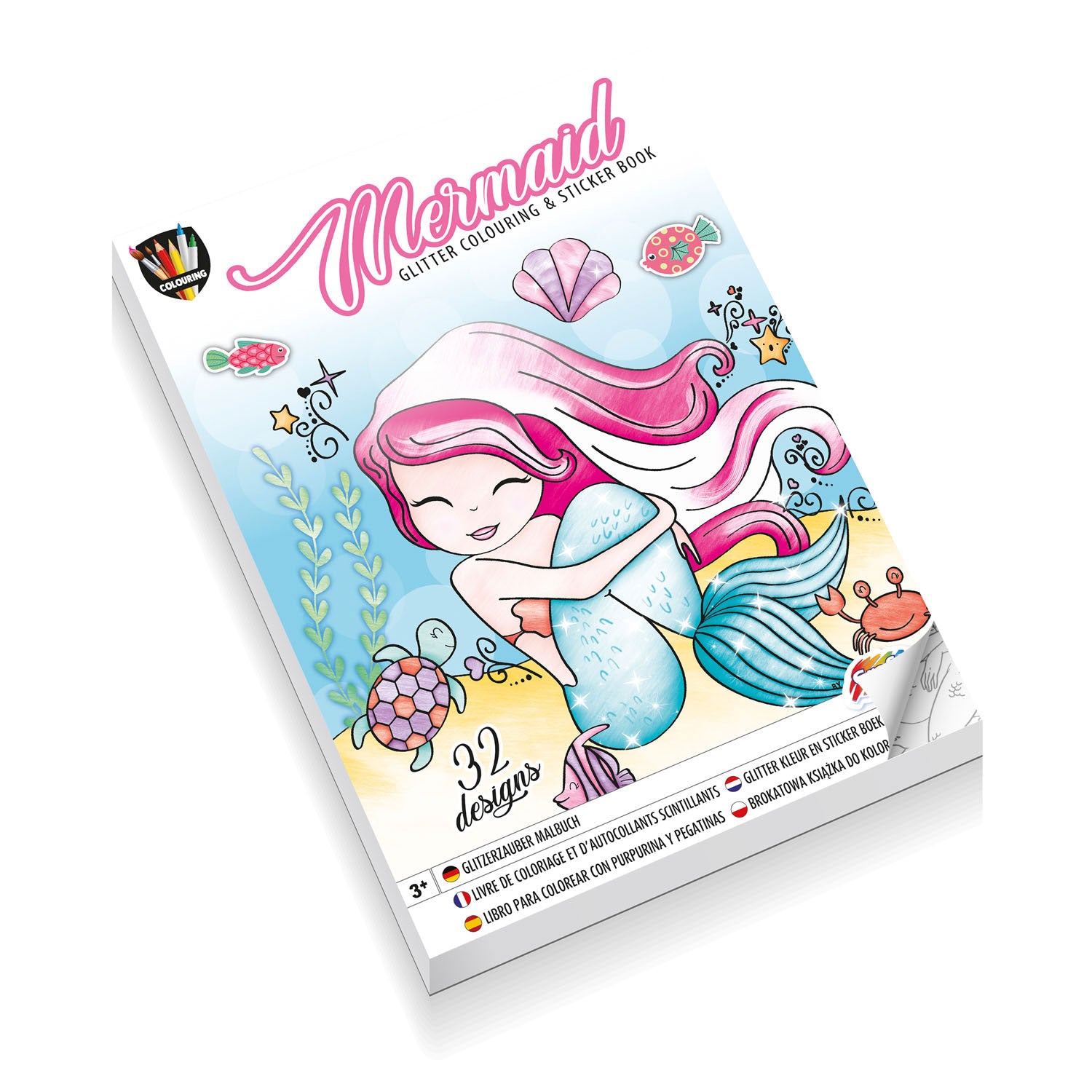 Grafix colouring glitter sticker boek a4