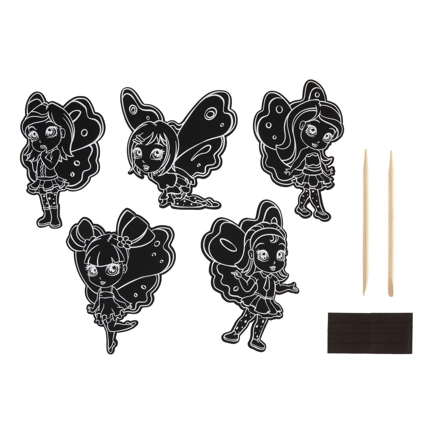 Creative Craft Group Scratch-Set Magnete Feen, 10 Stück.