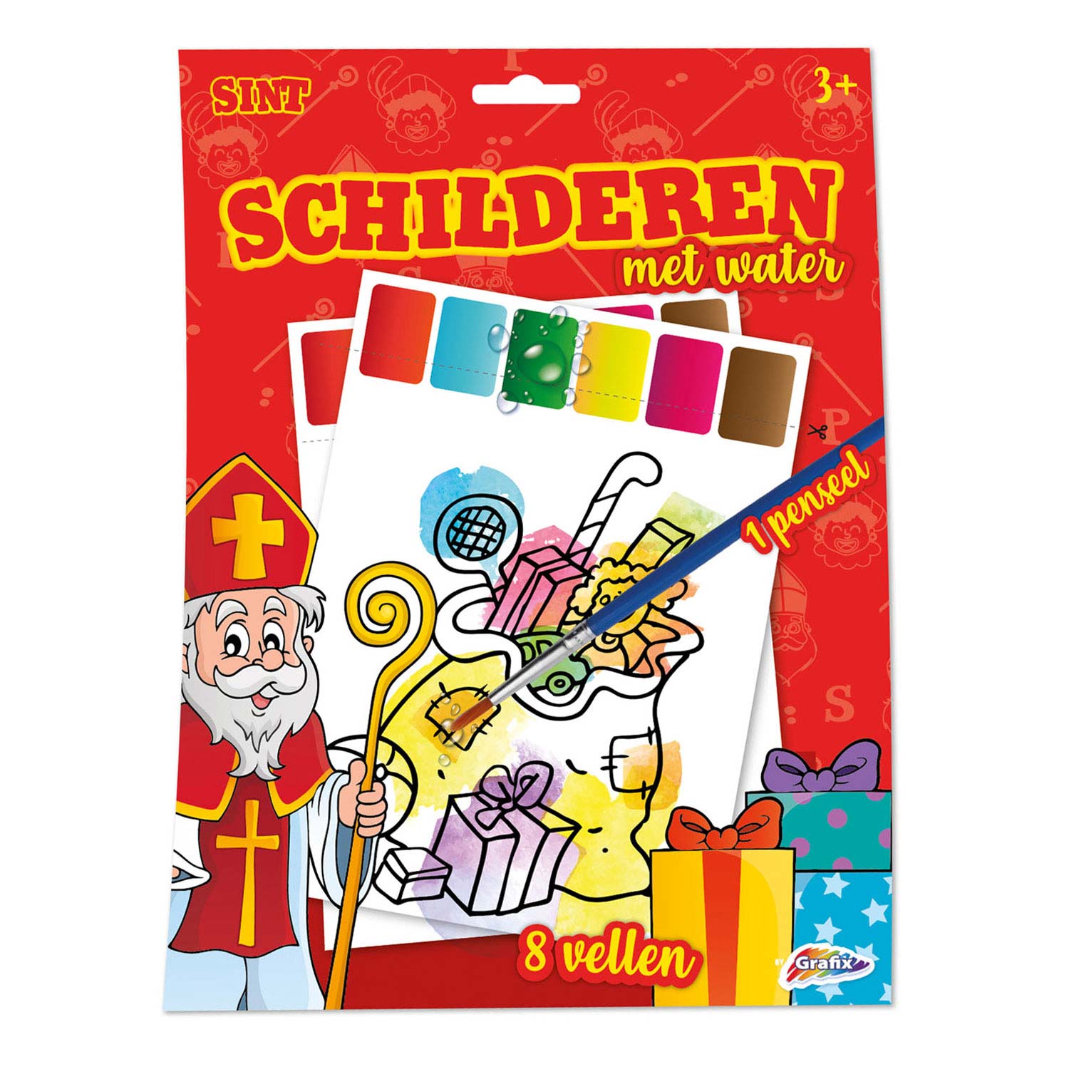 Grafix sint schilderen met water - 8 vel