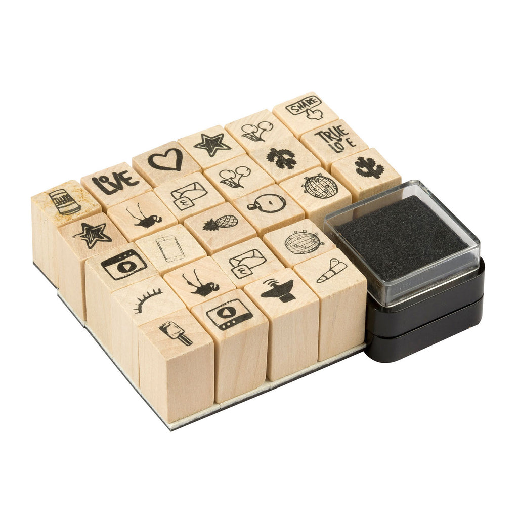 Creative craft group houten stempelset - figuren, 27dlg.