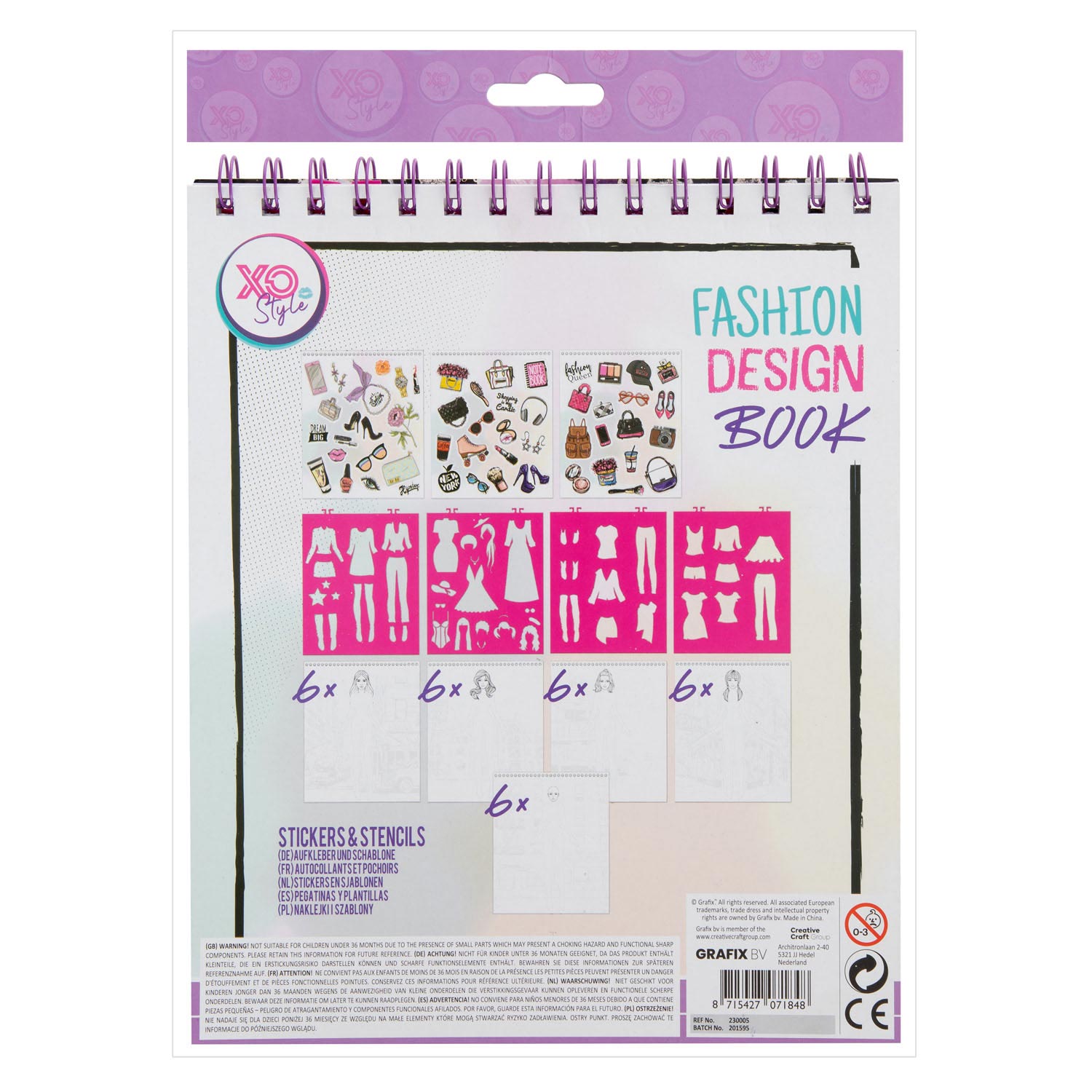 Grafix Fashion Design-Stickerbuch + Schablonen