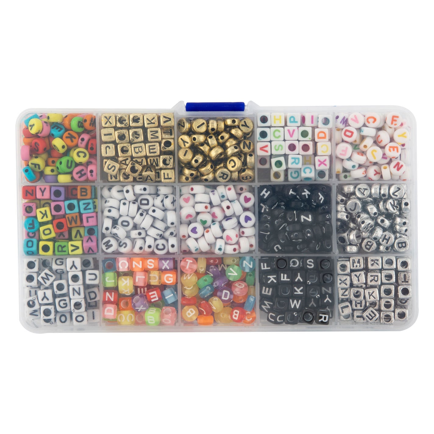 Grafix Buchstabenperlen in Aufbewahrungsbox, 15 Designs