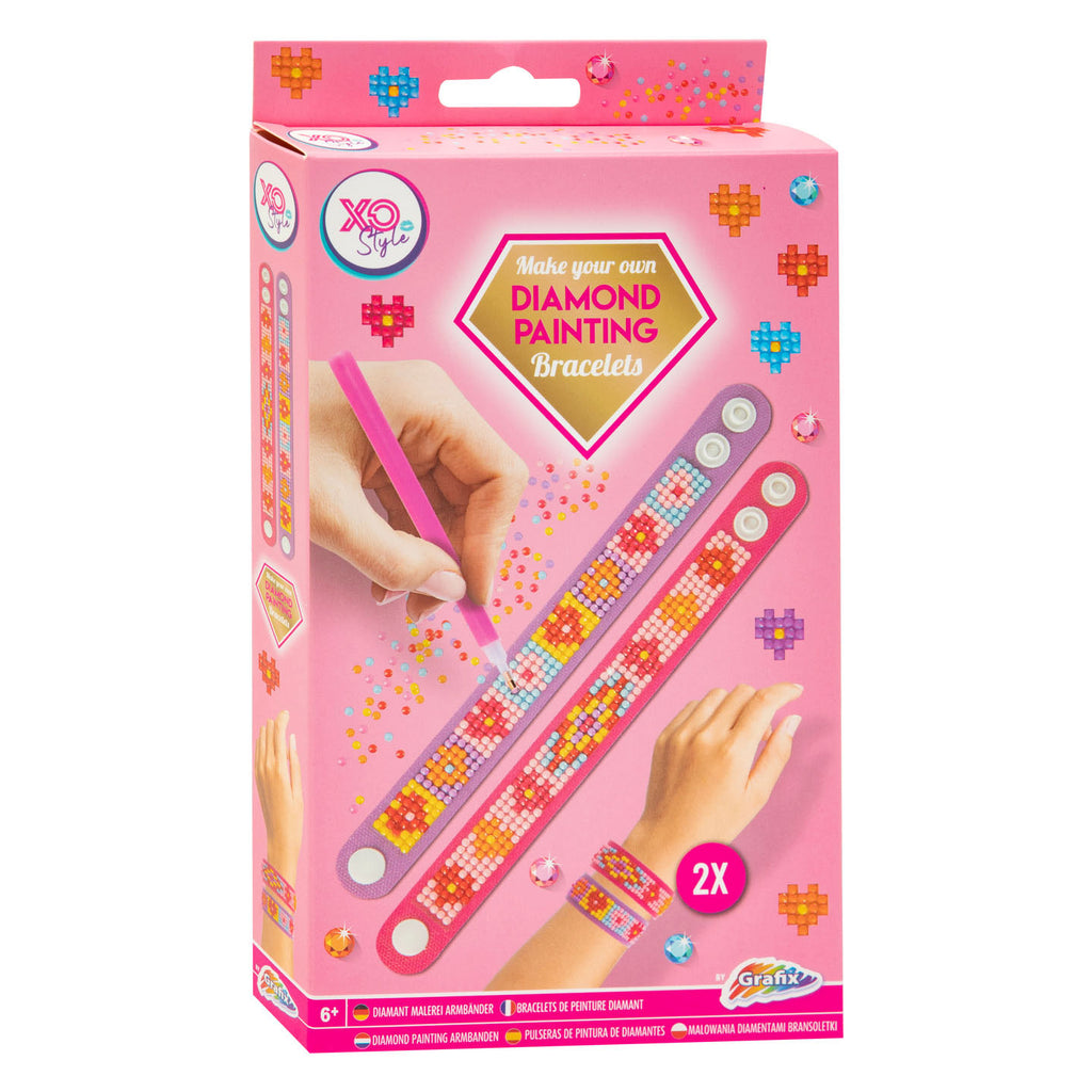 Grafix Diamantmalerei-Armband rosa, 2 Stück.