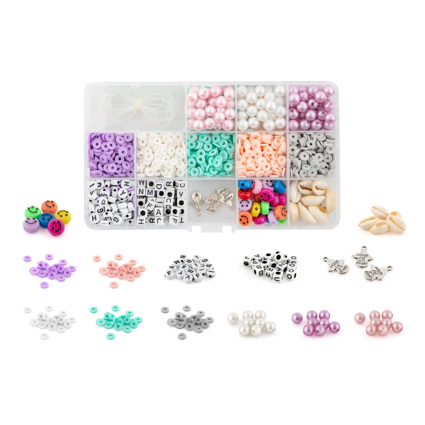 Grafix Beadsets Perlen in einer Schachtel, 12 Sets Perlen