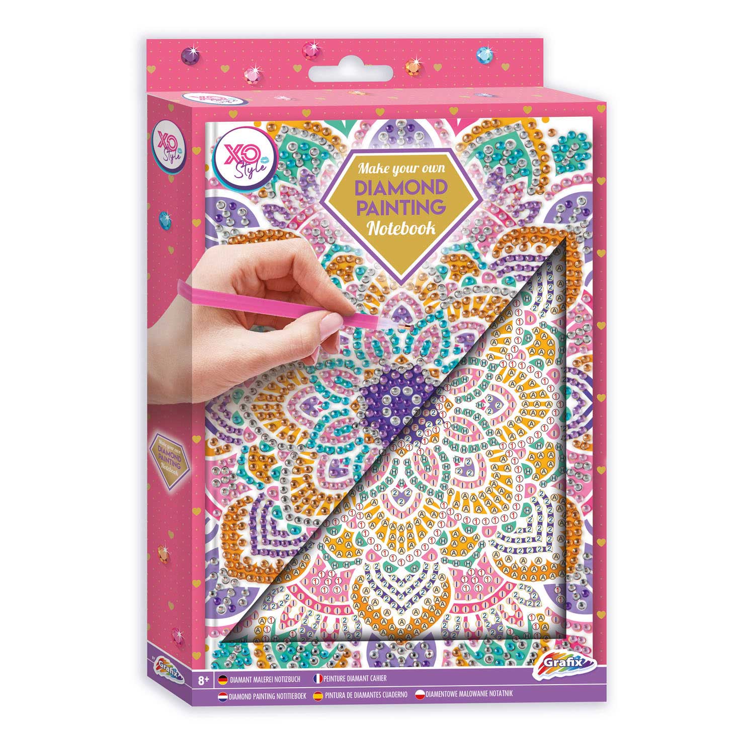 Machen Sie Ihr eigenes Diamantenmalbuch pink pink