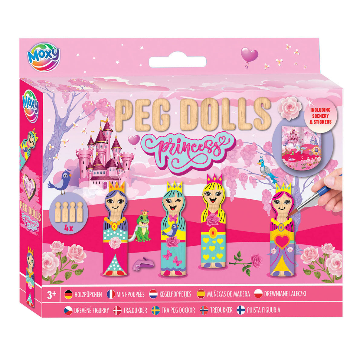 Kreative Handwerksgruppe Bastelset Kegelpuppen aus Holz – Prinzessin