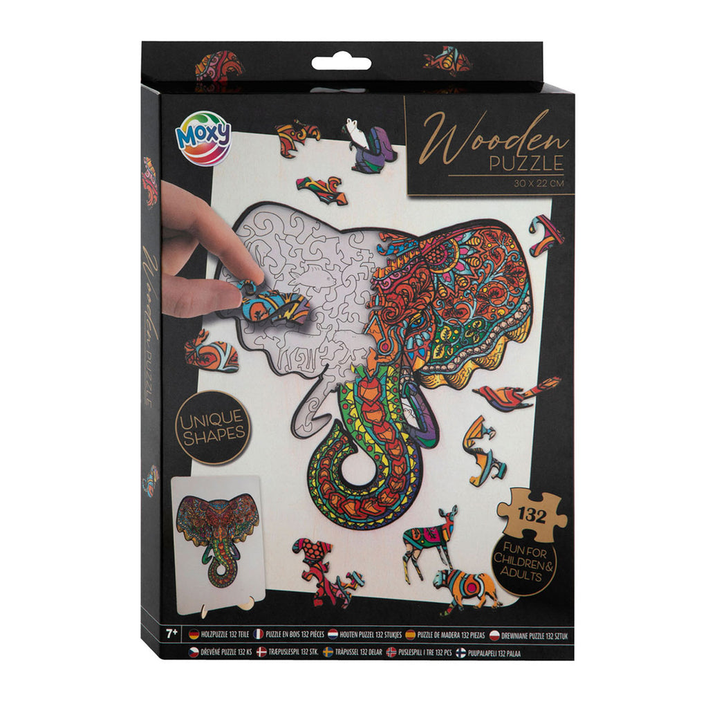 Kreative Handwerksgruppe Holzbein Puzzle Elefant, 132tlg.