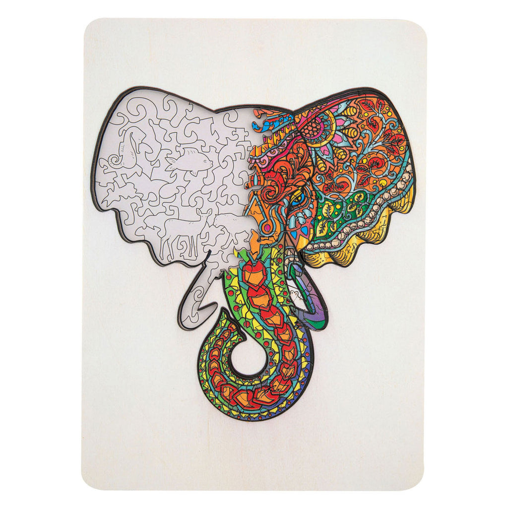Kreative Handwerksgruppe Holzbein Puzzle Elefant, 132tlg.