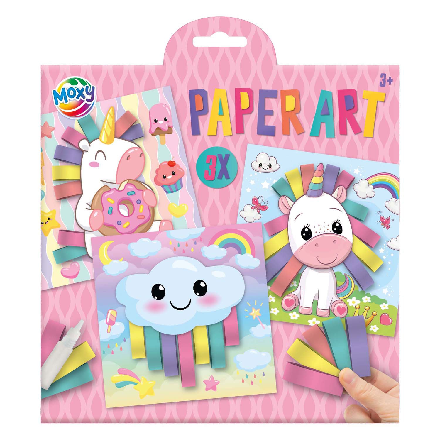 Kreatives Bastelset „Papierkunst“ in Rosa, 3er-Set
