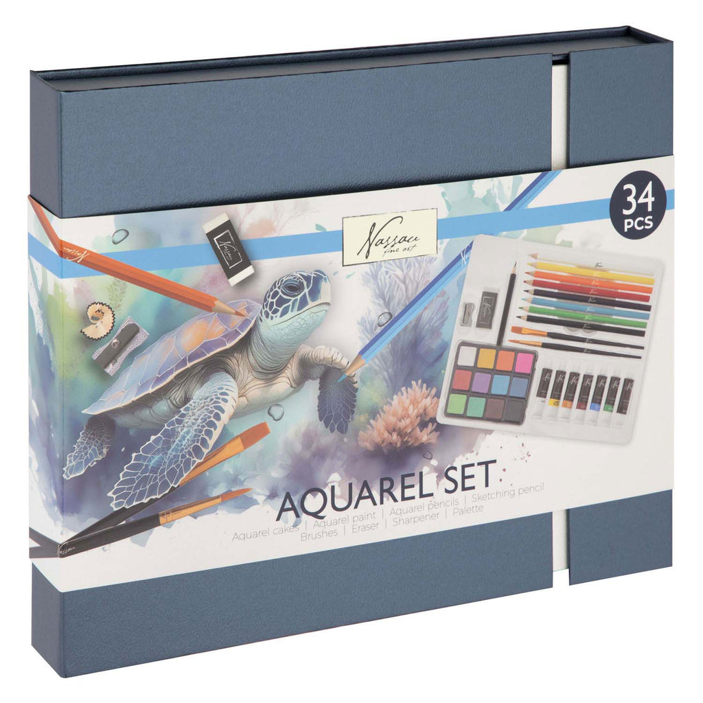 Creative Craft Group Aquarellfarben- und Zeichenset, 34-teilig.