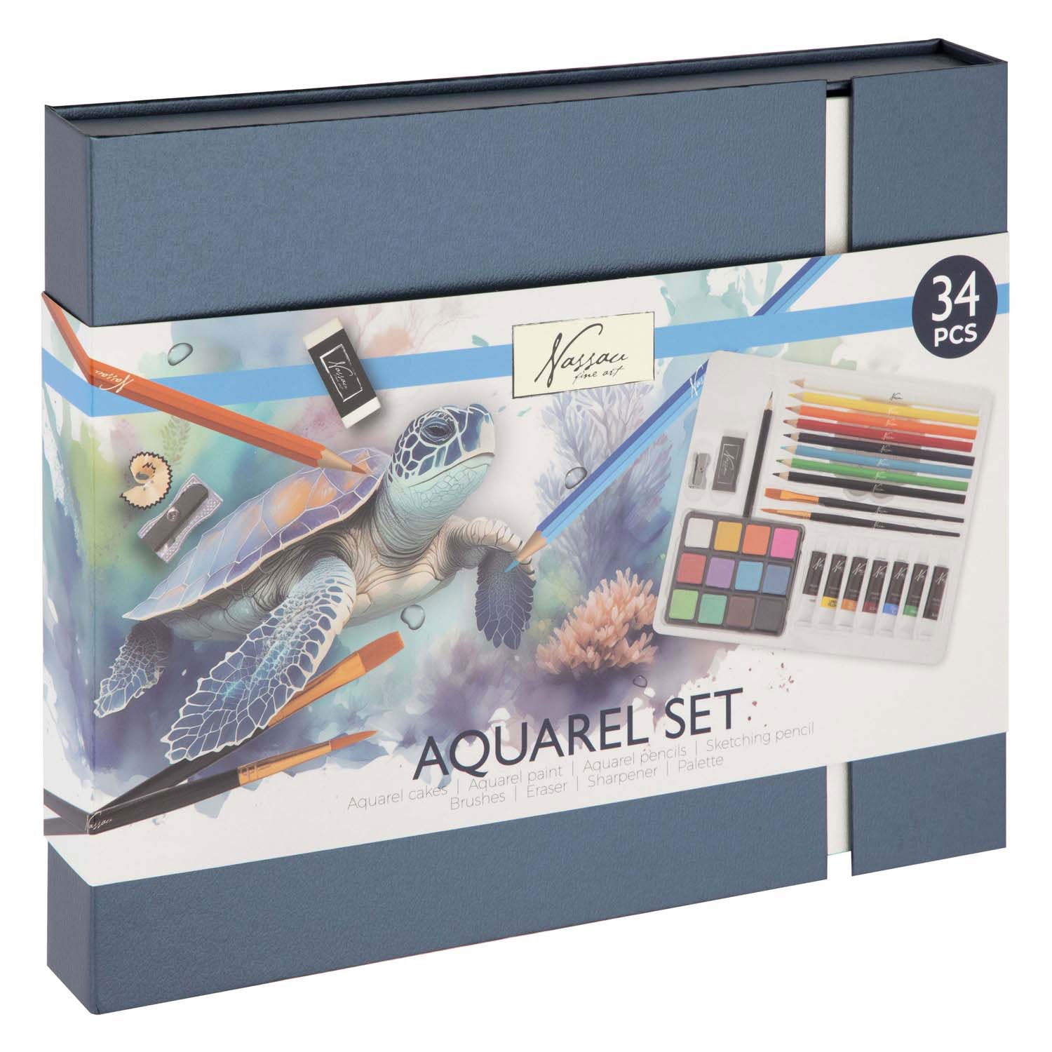 Creative Craft Group Aquarellfarben- und Zeichenset, 34-teilig.
