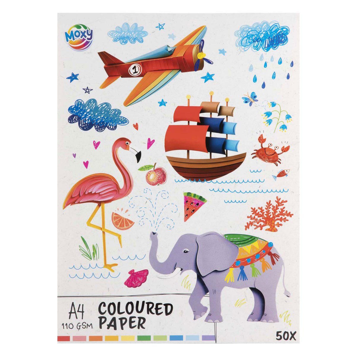 Moxy gekleurd papier a4, 50 vellen, 110 gsm