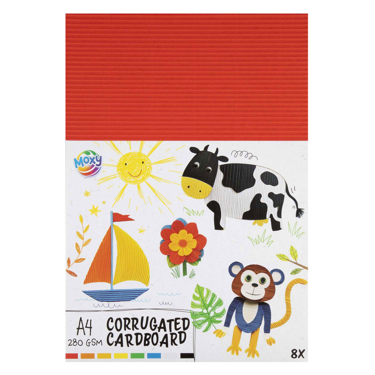Gerippter Bastelkarton der Creative Craft Group, A4, 8 Blatt, 8 Farben