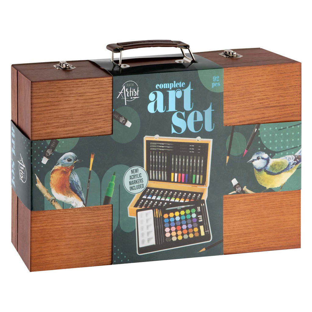 Creative Craft Group Luxuriöser Zeichenkasten aus Holz – 92 Teile