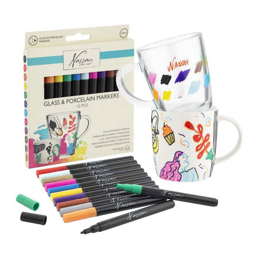 Creative Craft Group Nassau Glasporzellan-Marker - 12 Stück.