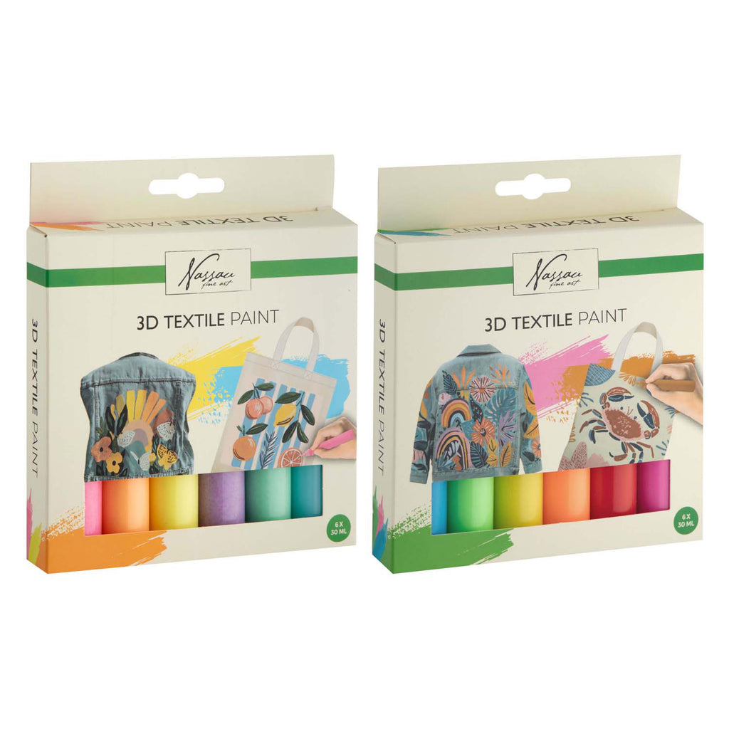 Creative Craft Group Nassau 3D Textilfarben-Set - 6-teilig.