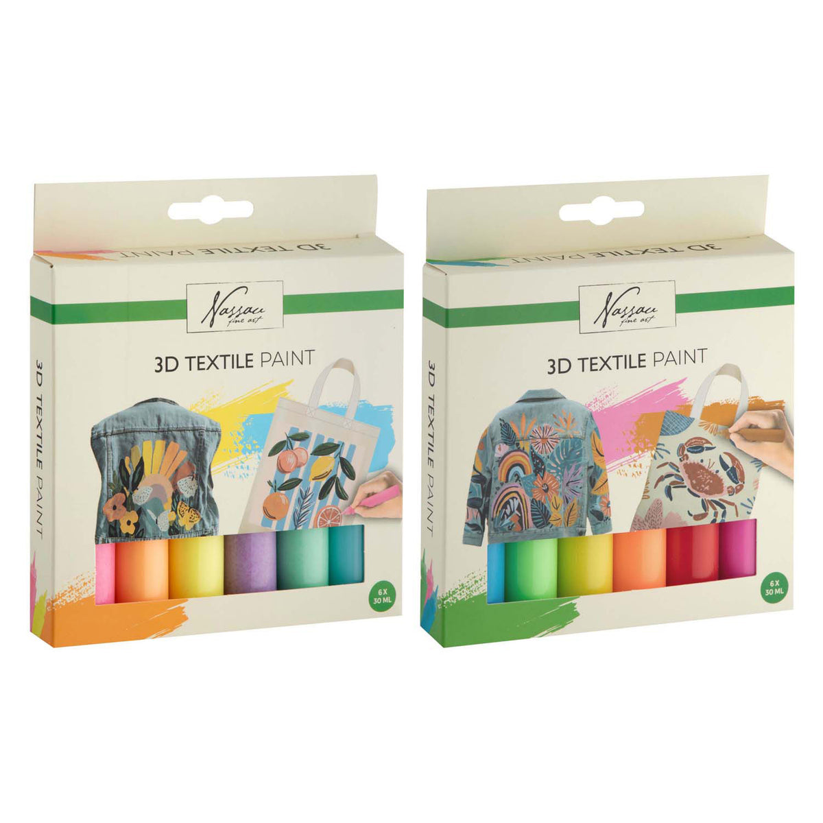 Creative Craft Group Nassau 3D Textilfarben-Set - 6-teilig.