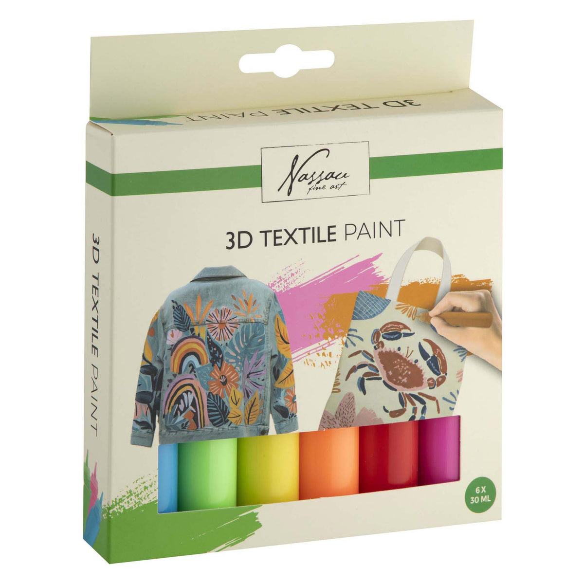 Creative Craft Group Nassau 3D Textilfarben-Set - 6-teilig.