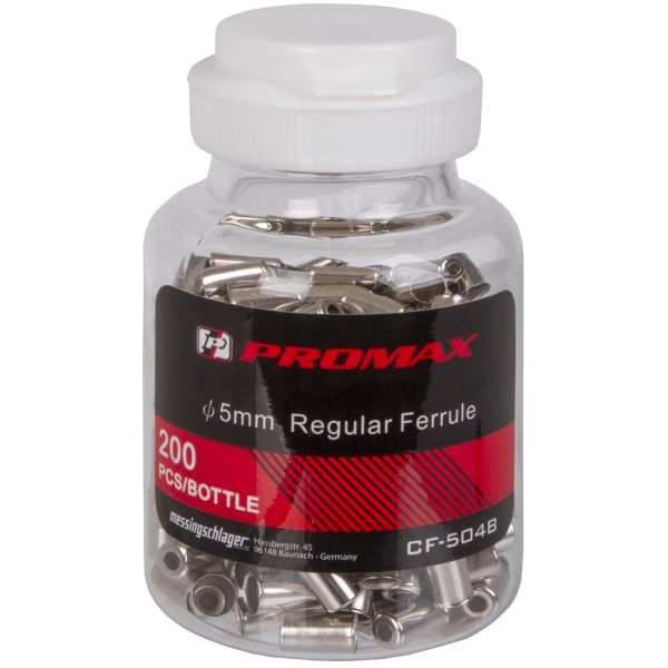 Promax Metall-Kabelendhülsen ø5 mm für Schaltzüge (200 Stück) – Silber