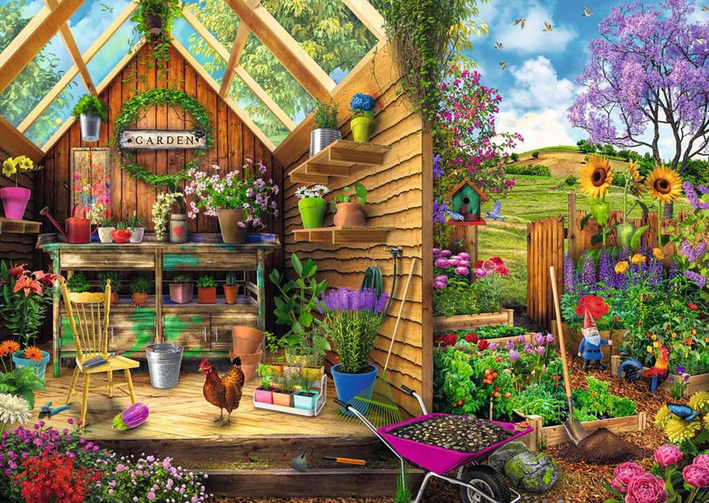 Ravensburger Puzzledose im Gartenhäuschen, 300 Teile.