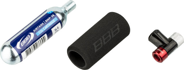 Bbb cycling co2 pomp - airspeed - fietspomp racefiets inclusief co2 patroon 16 gram - eenvoudig en veilig - mini pomp - bmp-32