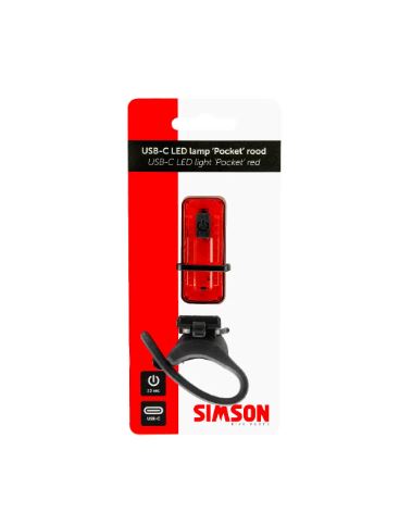 Simson Rücklichttasche USB-C rot