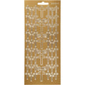 Stickers, kruis, vel 10x23 cm, goud, 1 vel